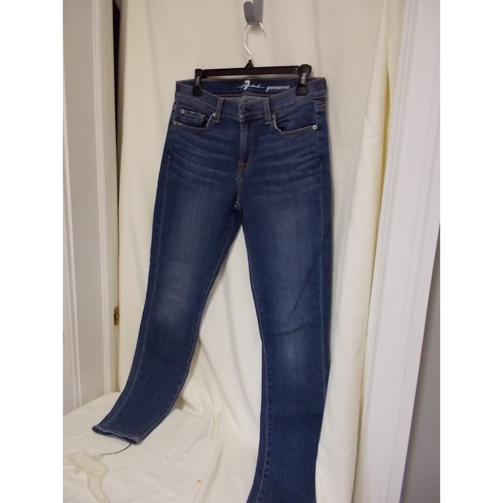 7 For All Mankind Gwenevere Skinny Jeans Medium Wash Blue Denim Size 30
